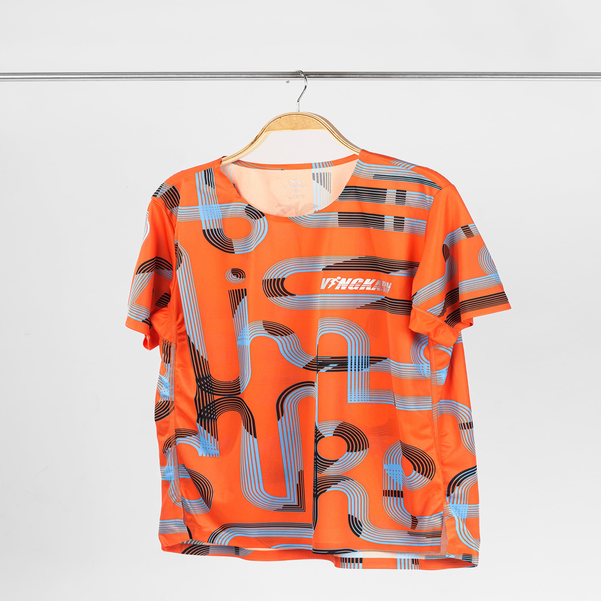 Round neck running track shirt Orange Main image
