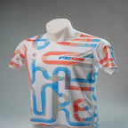 Round neck running track shirt White