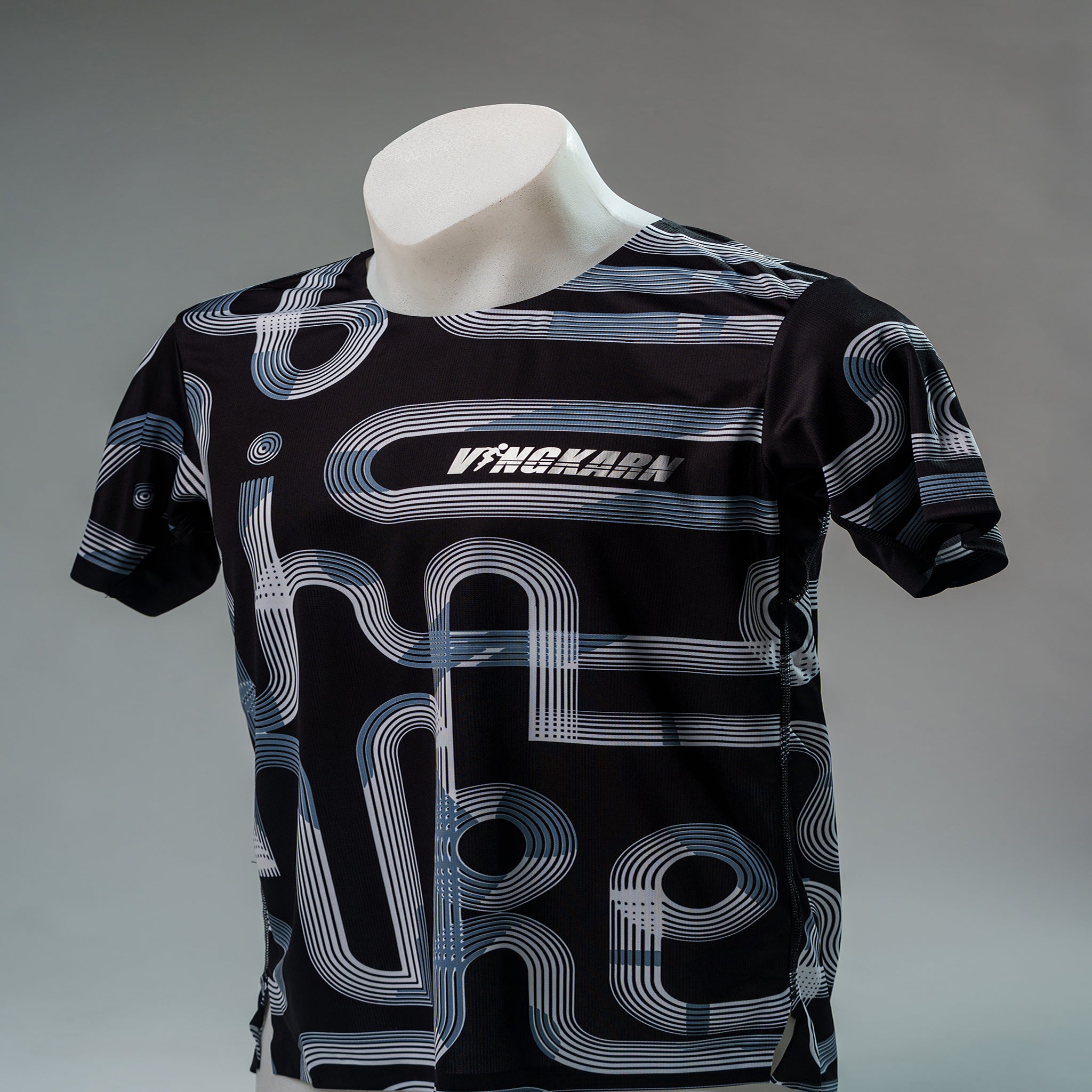 Round neck running track shirt Black Secondary image