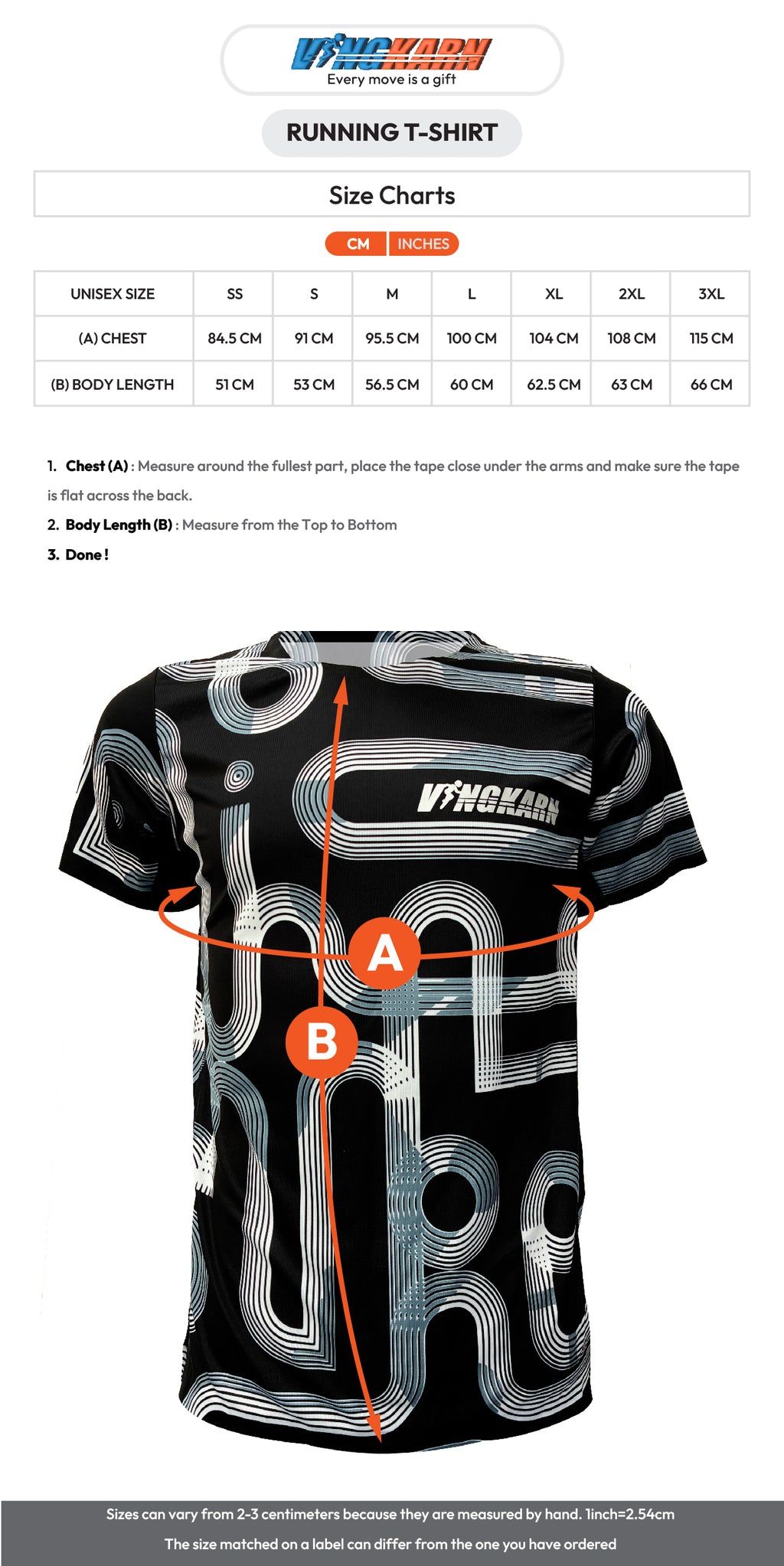 Round neck running track shirt Black