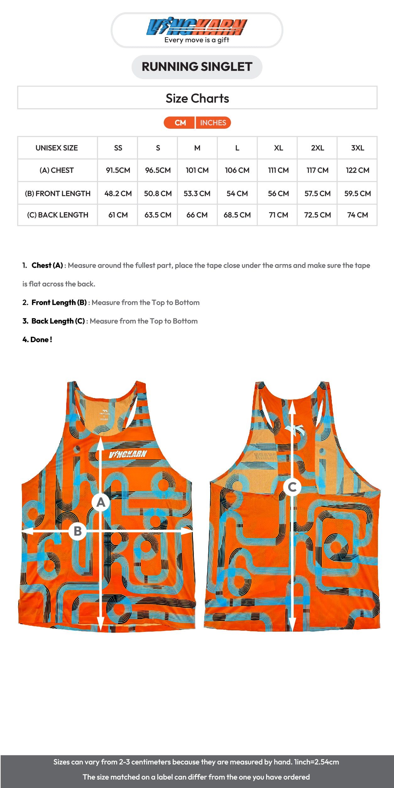Singlet running shirt Orange