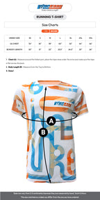 Round neck running track shirt White